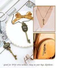 JIALEEY Vintage Skeleton Key Charms, 23 0.6 – 2.7 inches (15 – 70 mm), Bronze