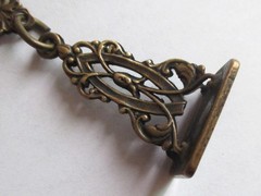 ANTIQUE VICTORIAN BRONZE ORNATE WATCH FOB SEAL PENDANT CHARM