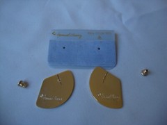 VINTAGE SAMUEL HUANG SIGNED CLOISONNE RETRO ABSTRACT BLACK WHITE ENAMEL EARRINGS
