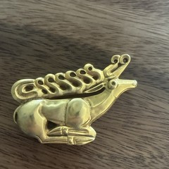 Vintage MMA Scythian Stag Brooch Gold Plated Deer Metropolitan Museum Of Art