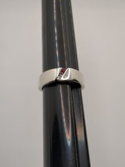 ACTM Vintage Sterling Silver .925 2mm Multi Gemstone Ring Size 7.5