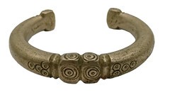 Vintage Manilla Currency Cuff Bracelet ~ Bronze Brass Copper Alloy ~ Tribal