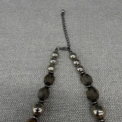 Vintage Necklace Metallic Tone Beads Adjustable Length Faceted Lucite 19 Inches