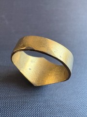 Vintage Handmade Tuareg Brass Ring Geometric Patterns & Rosette Motif Size 10 US