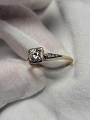 1920s Art deco Natural Diamond Ring 14k? 2.5g