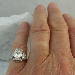Vintage 2.60CT White Round Cut CZ Art Deco Anniversary Gift Ring in 925 Silver