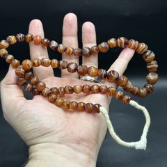 Old Mali Striped Agate Style Beads Vintage African Old Glass Beads