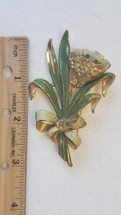 1930’s Pot Metal Flower Brooch ~cold paint