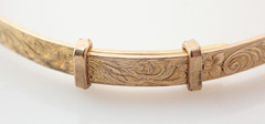 Antique Victorian B&H Signed Yellow Gold Filled Expandable Bangle Bracelet