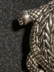 Vintage Silver Alligator Crocodile Brooch Pin Endangered Species Silver Tone