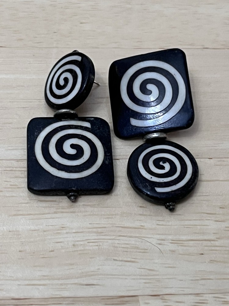 Estate Sale Funky Earrings Africa Vintage Jewelry