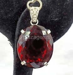 160 Ct Certified Oval 925 Solid Silver Natural Red Ruby Pendant k