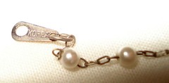 Vntg Korea Silver Tone Metal Faux Pearl Ball Link Chain 18 ¼” Jewelry Necklace