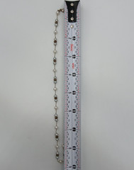 925 Freshwater Pearl Necklace 17in Sterling Silver Hand Knotted Spacers Station