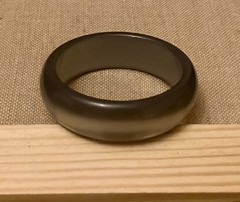 Vintage Chunky Acrylic Bangle Bracelet Lucite Smoky Gray 8.5″