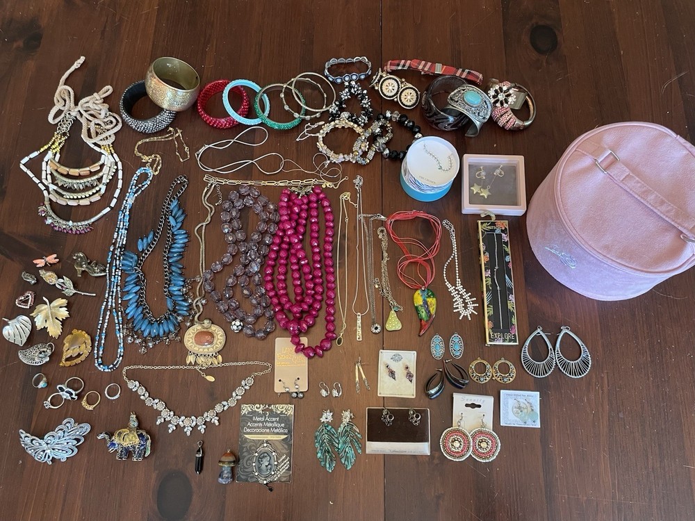 5+ Lbs Jewelry Lot, Vintage, Costume, Modern, Semi Precious Stones & Fine