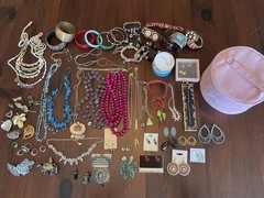 5+ Lbs Jewelry Lot, Vintage, Costume, Modern, Semi Precious Stones & Fine