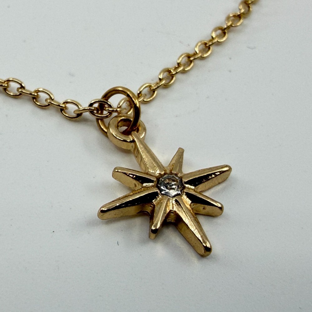 Gold Tone North Star Bracelet Celestial Charm Dainty Layering Boho Minimalist