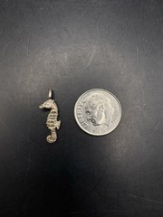 Vintage Sterling Silver Seahorse Nautical Estate Charm Pendant 925