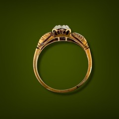 Vintage 1950s-60s 14K & 18K Gold Diamond Ring 0.12ctw Mid Century Size 6.75