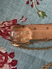 Castlecliff Lucite Fish Bowl Necklace Harrice Simmons Gold Jelly Belly