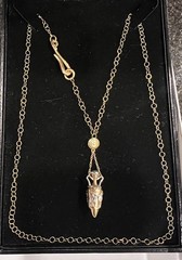 Artlinea Italy Solid 18k 3 Color Gold 24” Necklace Amphora Chrysoprase 9.6 Grams