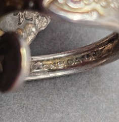 Vintage Oneida Silver Plated Bypass Spoon Ring Size 4.5 Floral Upcycled Flatware