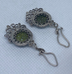 Vintage earrings. USSR porcelain. Hand painted. Enamel.Russian. Finift . 7.36 g.