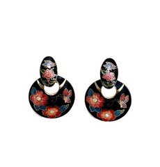 Vintage Cloisonne Earrings & Pendant Lot of 5 Rare SEE DESCRIPTION