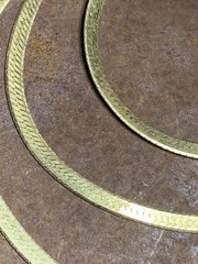 VTG Danecraft Gold Plated 925 Sterling Silver Thick Herringbone Chain 17.75”