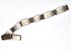 Vintage Sterling Silver Forget Me Not Sweetheart Bracelet Engraved by “Marathon”