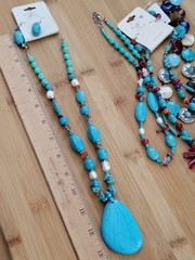 Southwest Jewelry Mixed Lot Costume Genuine Semi Precious Stone Faux Turquoise
