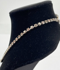 Antique Art Deco Silver Tone Faceted Rhinestone Round Cut Statement Necklace