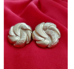Genuine 14k Gold Earrings Round Swirl Genuine Yellow Gold 4.6 Grams Unique