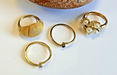Vintage Avon Ring Lot of 6 from the 70’s 80’s Various Adjustable Sizes see photo