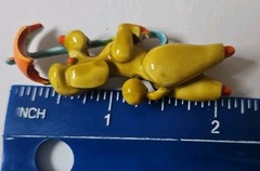 Vintage LISNER Poodle Dog Holding Umbrella Brooch Pin Enamel MCM Figural