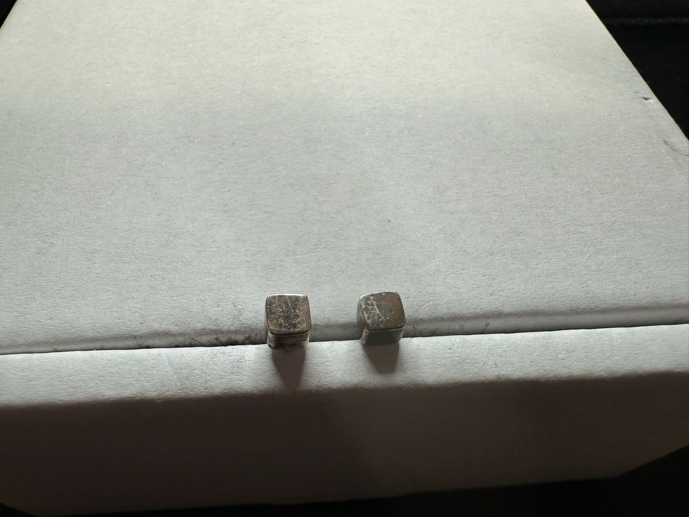0.69g Vintage Sterling Silver 925 Small Square Stud Earrings Minimalist M