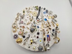 Lot of Small singles Rhinestone Earrings Post Pierced back Clear & multicolor