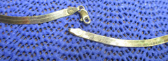 Vintage HERRINGBONE 18-inch NECKLACE Sterling Gold Tone HCT 925 Italy 7.4g