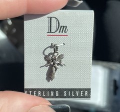Sterling Silver Fairy Nymph with Wings Arms Outstretched Bracelet Charm