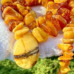 Vintage Natural Baltic Amber Necklace 18” Butterscotch Nugget Pendan