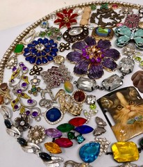 Lot Vintage & Modern Jewelry Parts Broken Repurpose Craft Rhinestones Harvest Y