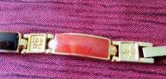 Unique, rare vintage stones bracelet for women with Chinese good luck messages