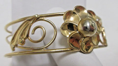 Vintage Barclay 1/20 12k Gold Filled Flower Cuff Bracelet 6 1/2″