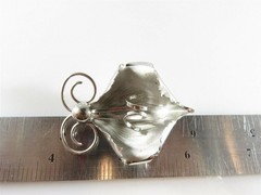 Bond Boyd Brushed & Polished Sterling Silver Orchid Brooch 2 1/8″ x 1 1/2″