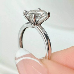 2Ct Oval Cut Lab Created Diamond Solitaire 14K White Gold Finish Engagement Ring