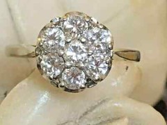 2Ct Round Cut lab Created Diamond Art Deco 14K White Gold Finish Engagement Ring