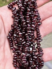 Vntg Almandine Bohemian Red Garnet Nugget Chuck Opera Length 34”Necklace
