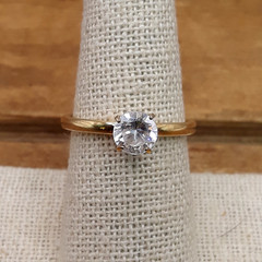 Vintage 1960s Vargas 14k HGE CZ Solitaire Ring Sz 9.75