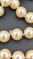 Vintage CAROLEE Necklace Glass Pearl 3 Strand Champagne 16in